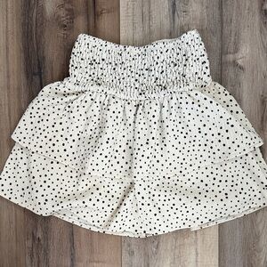 White Polka Dot Skirt Zara skirts, skirts worn once ruffle 11 12